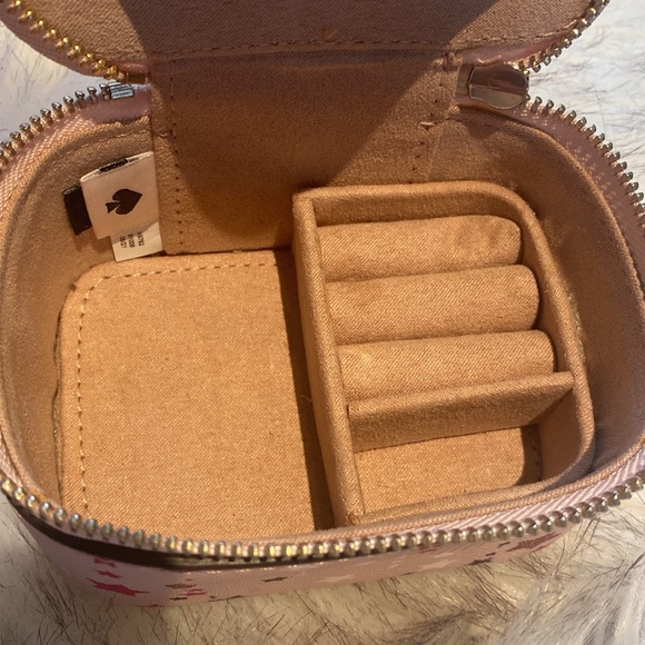 💓🌟KATE SPADE STACI TWINKLE PINK MULTI PRINT TRAVEL LEATHER JEWELRY BOX 🌟💓 - Picture 6 of 8